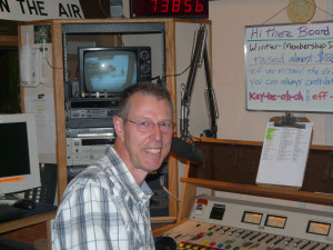 Wayne Johnson in the KBOO Air Room