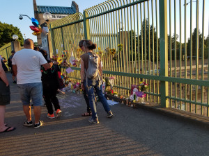 Mourners at Hollywood MAX station on Saturday