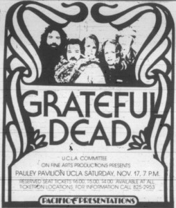 November 1973 ad for Grateful Dead at UCLA