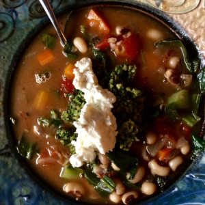 Black Eyed Pea and Collard Greens Soup