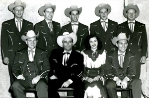 An image of the Western Swing band Bob Wills & His Texas Playboys with Louise Rowe included