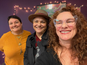 three women smiling