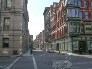 A picture of Providence RI with the Self Help Radio logo on it.