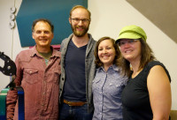 Seed: the Untold Story directors Taggart Siegel and Jon Betz with Jenn Chavez and EcoFilm Fest's Dawn Smallman at KBOO Radio