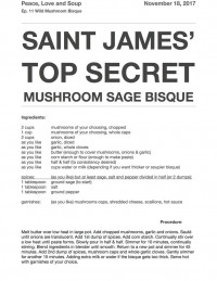 Recipe for mushroom sage bisque